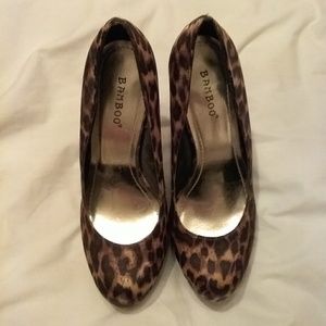 Animal print platform heels